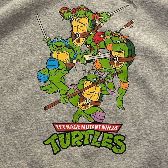 Nickelodeon Teenage Mutant Ninja Turtles Gray Hoodie Sweatshirt Adult Size 2XL - Picture 9 of 13